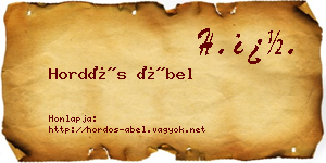 Hordós Ábel névjegykártya