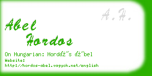 abel hordos business card